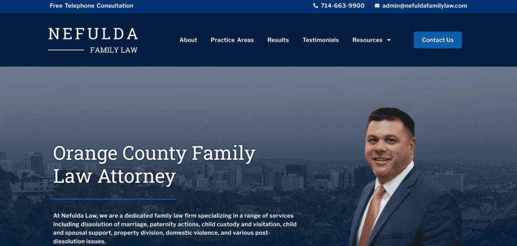Family law firm website redesign. Work by Bridgeman Digital.